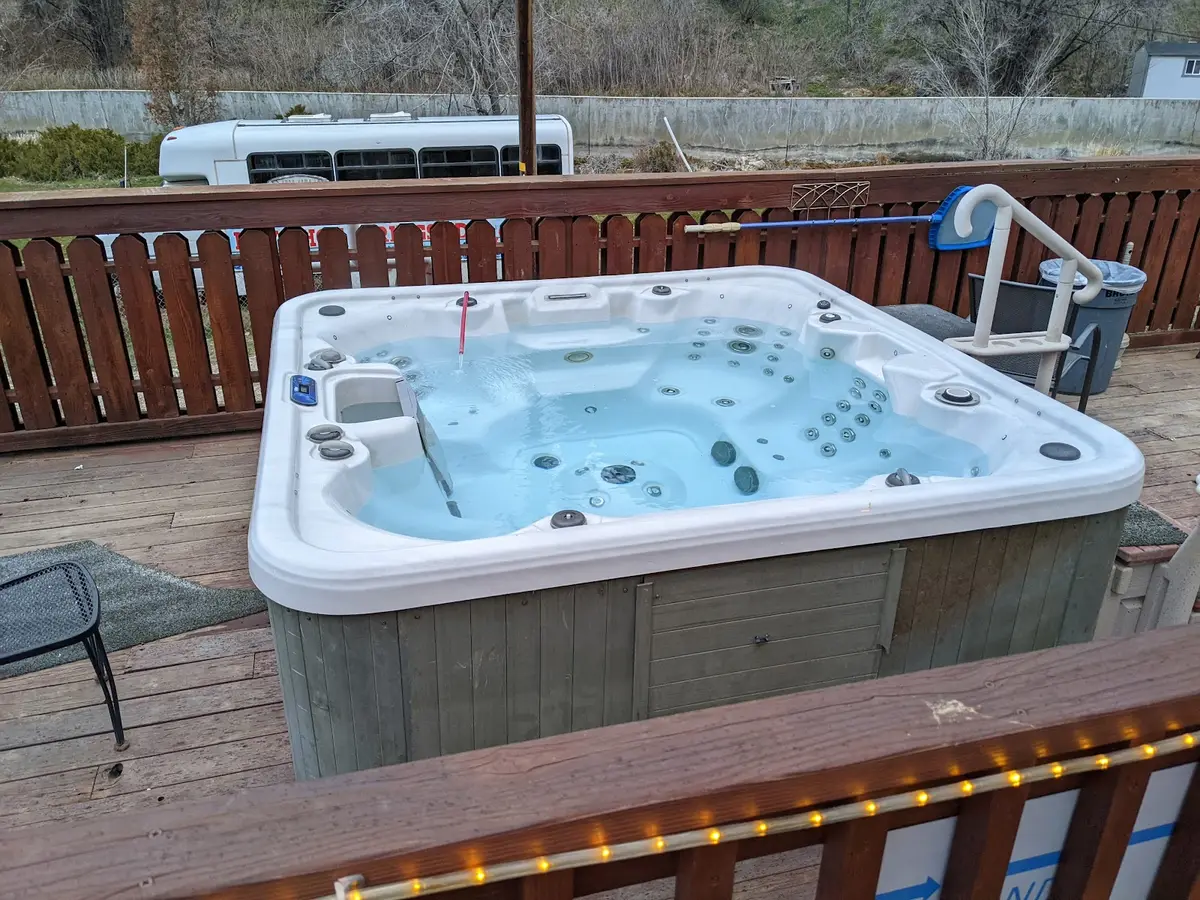 A private hot tub on a hotel room balcony