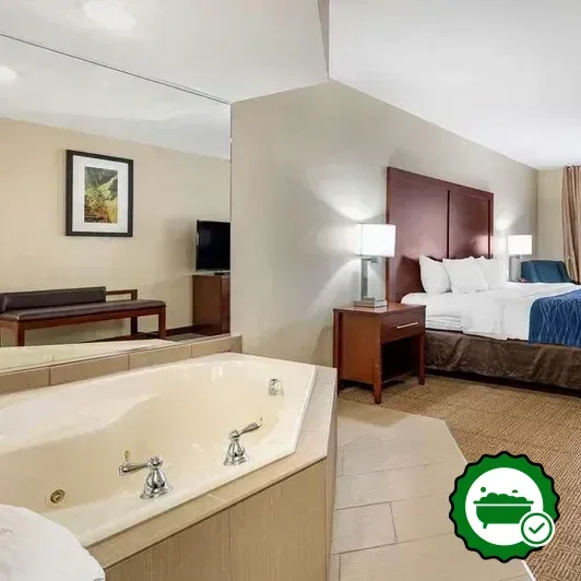 In-room jacuzzi at Comfort Inn & Suites Northern Kentucky in Wilder